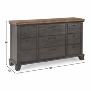 Steve Silver Bear Creek Brown 9 Drawer Dresser