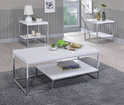 Steve Silver Lucia White 3pc Coffee Table Set