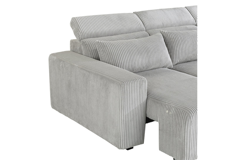 Global Furniture U5945 Grey Power Sectional