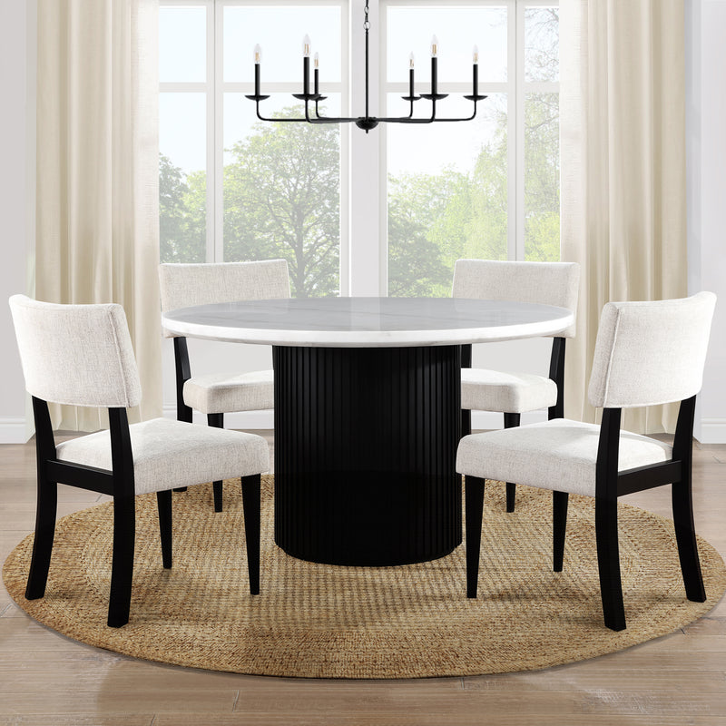 Steve Silver Colvin Black White Marble Table