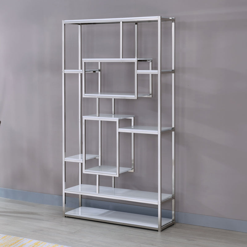 Steve Silver Alize White Bookcase