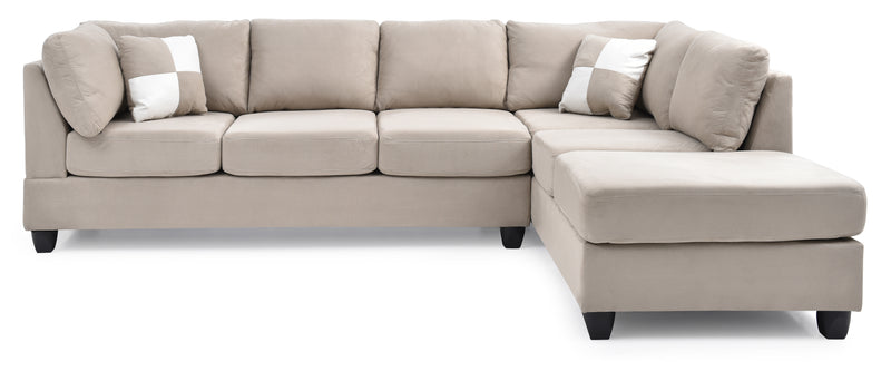 Glory Furniture Malone Mocha Sectional with Ottoman