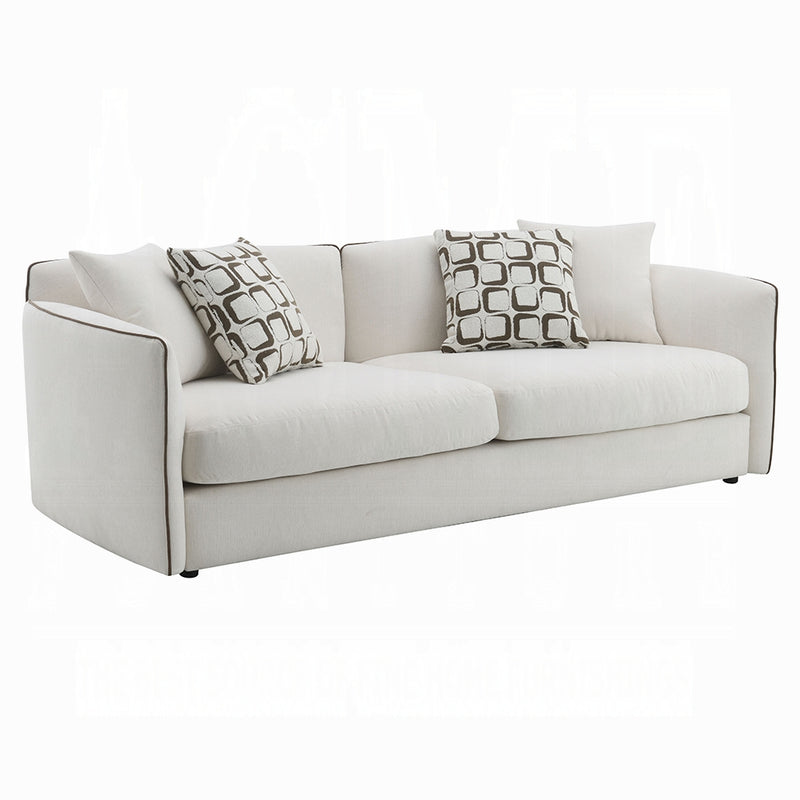 Acme Furniture Yolanda Beige Sofa with 4 Pillows