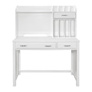 Home Elegance Blanche White Desk with Hutch
