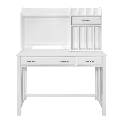 Home Elegance Blanche White Desk with Hutch