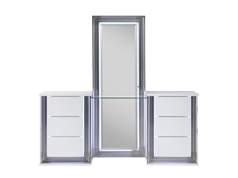 Global Furniture Ylime Smooth White Vanity Set