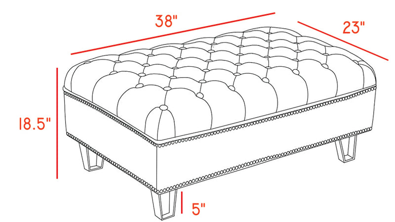 Meridian Furniture Lucas Grey Velvet Ottoman