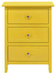 Glory Furniture Daniel Yellow 3 Drawers Nightstand