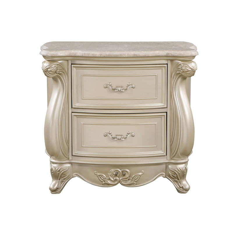 New Classic Furniture Monique Champagne Nightstand with Marble Top