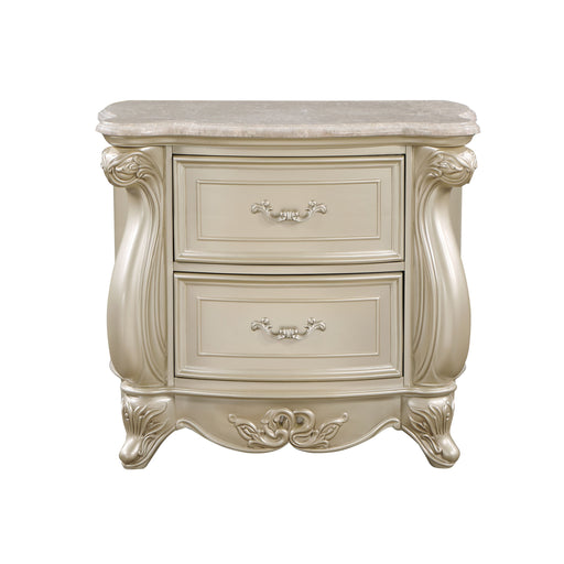 New Classic Furniture Monique Champagne Nightstand with Marble Top