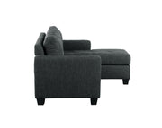 Home Elegance Phelps Dark Gray 2pc Reversible Sofa Chaise With Ottoman