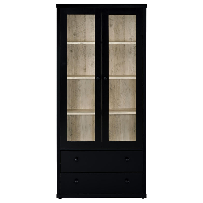 Coaster Furniture Hawthorne Mango Black Glass Door Cabinet