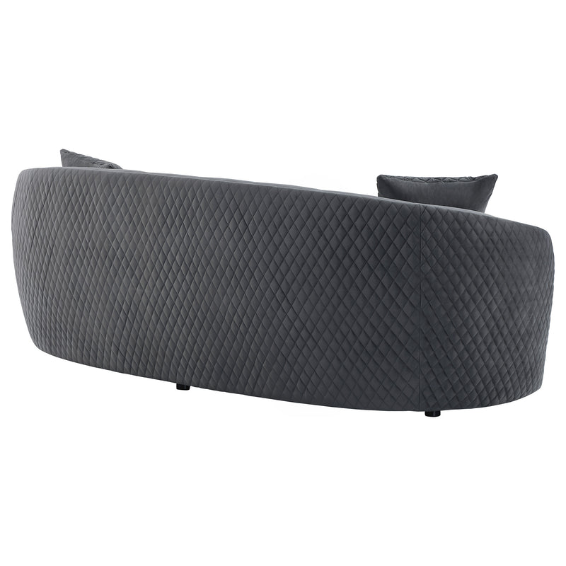 Coaster Furniture Brookside Dark Grey Velvet Curved Sofa