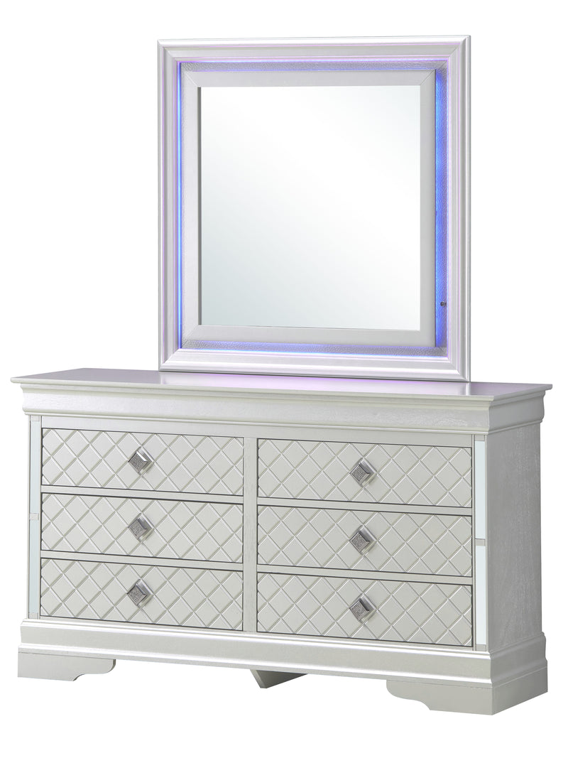 Glory Furniture Verona Silver Champagne Dresser And Mirror