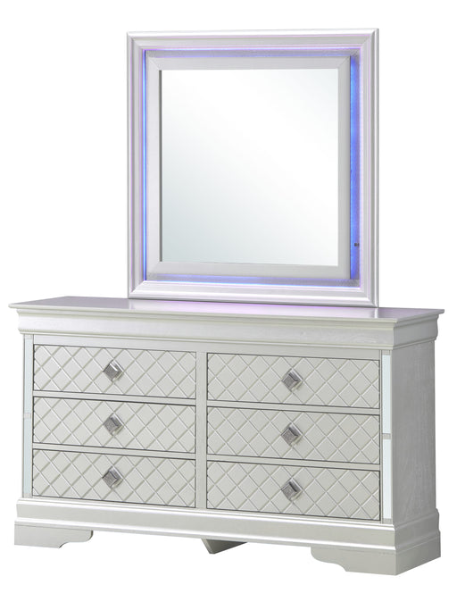 Glory Furniture Verona Silver Champagne Dresser And Mirror