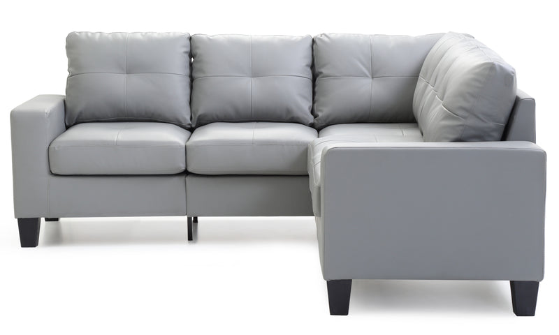 Glory Furniture Newbury Gray Faux Leather Sectional