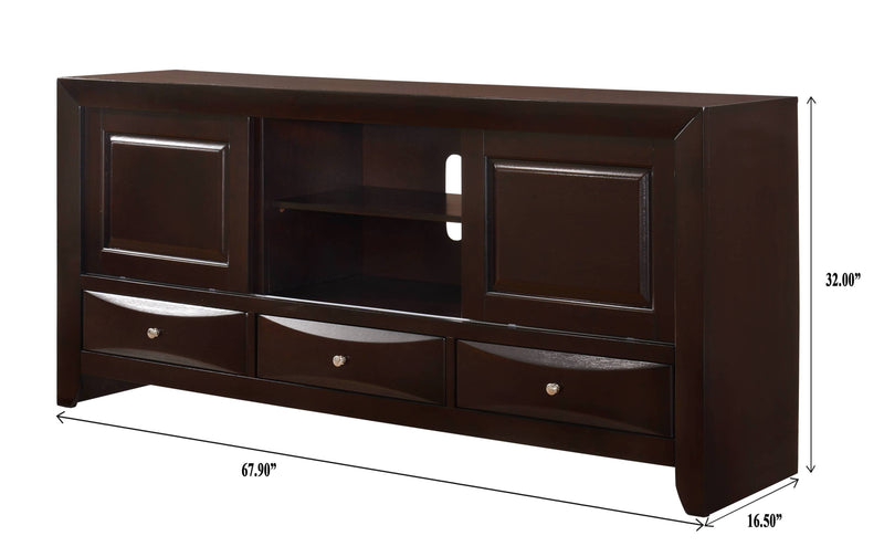 Crown Mark Emily Dark Cherry TV Stand