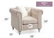 Glory Furniture Raisa Beige Velvet Chair