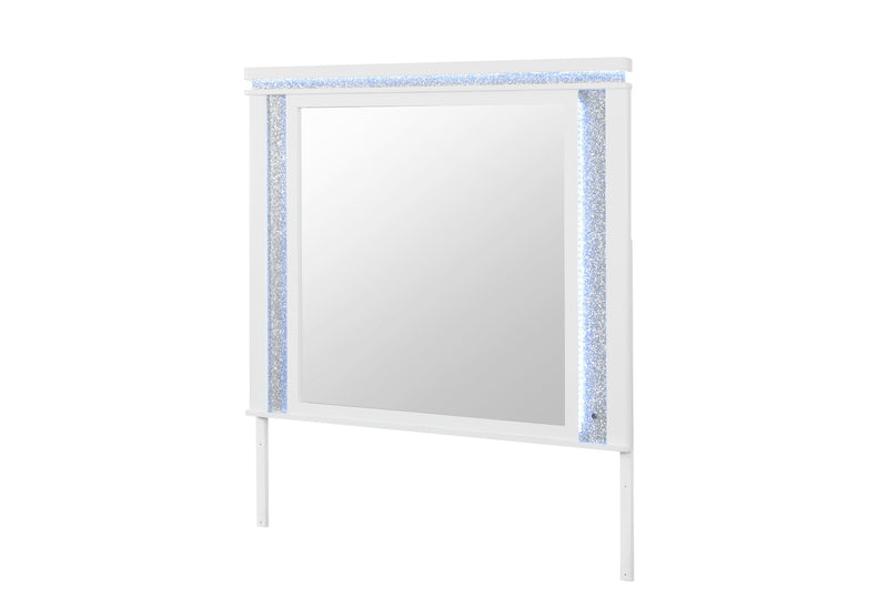 Global Furniture Alina White Mirror with LED
