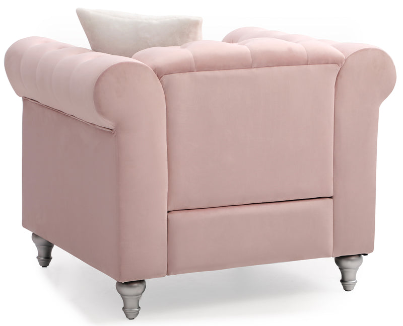 Glory Furniture Raisa Pink Velvet Chair