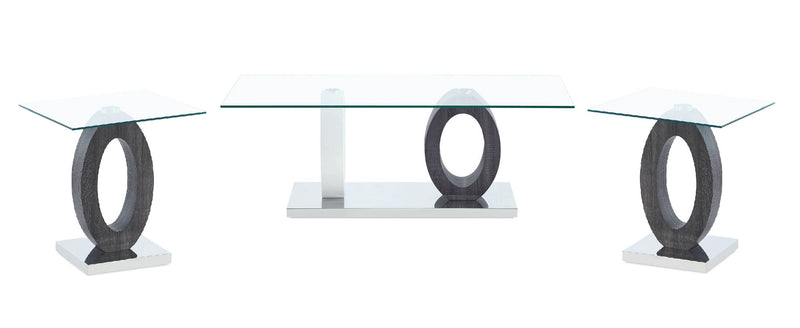 Global Furniture T1628 Dark Grey Silver End Table