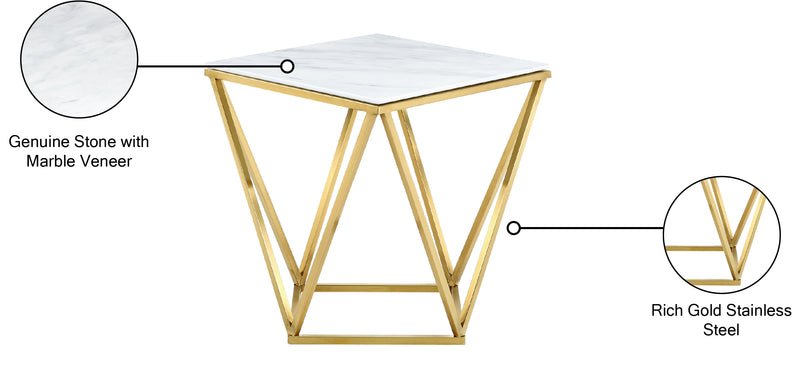 Meridian Furniture Mason Gold End Table
