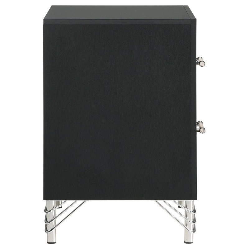 Coaster Furniture Lucia Black 2 Drawer Nightstand