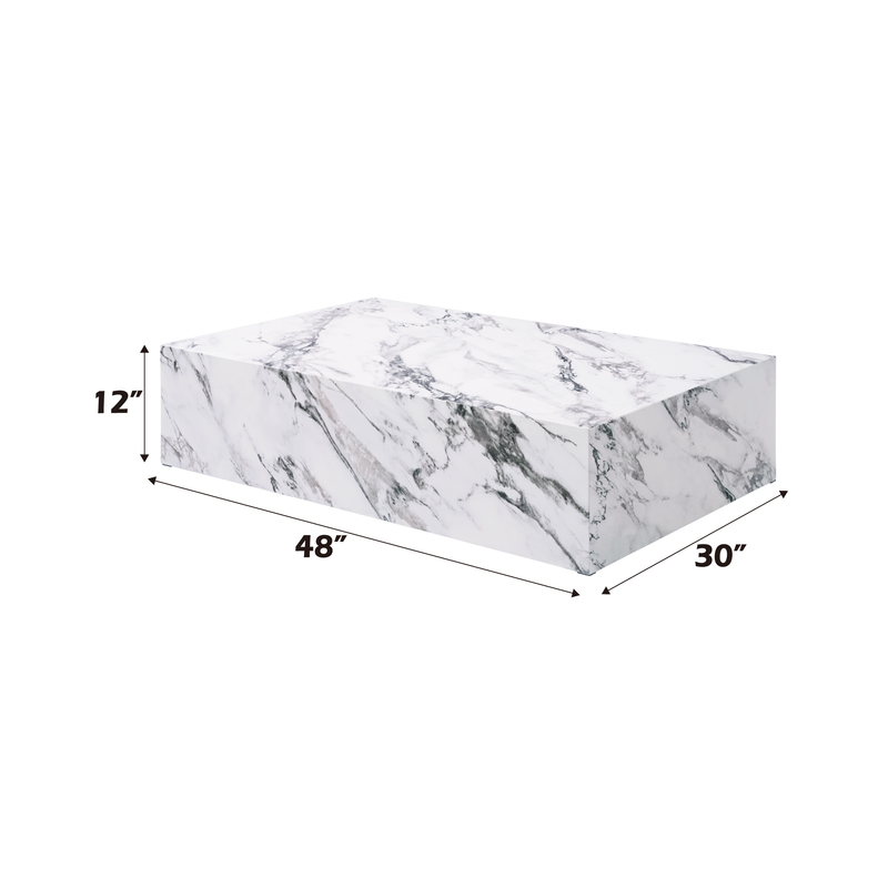 Acme Furniture Fritzy White 3pc Coffee Table Set with Square End Table