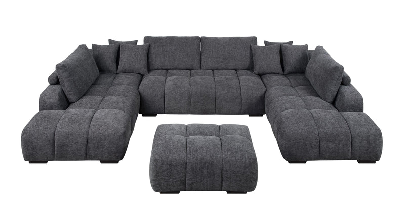 Acme Furniture Chosen Gray Sectional with Ottoman