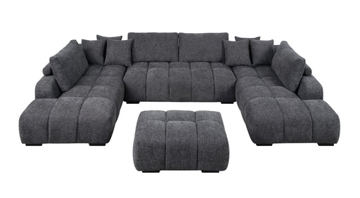 Acme Furniture Chosen Gray Sectional with Ottoman
