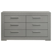 Coaster Furniture Ives Grey High Gloss 6 Drawer Dresser