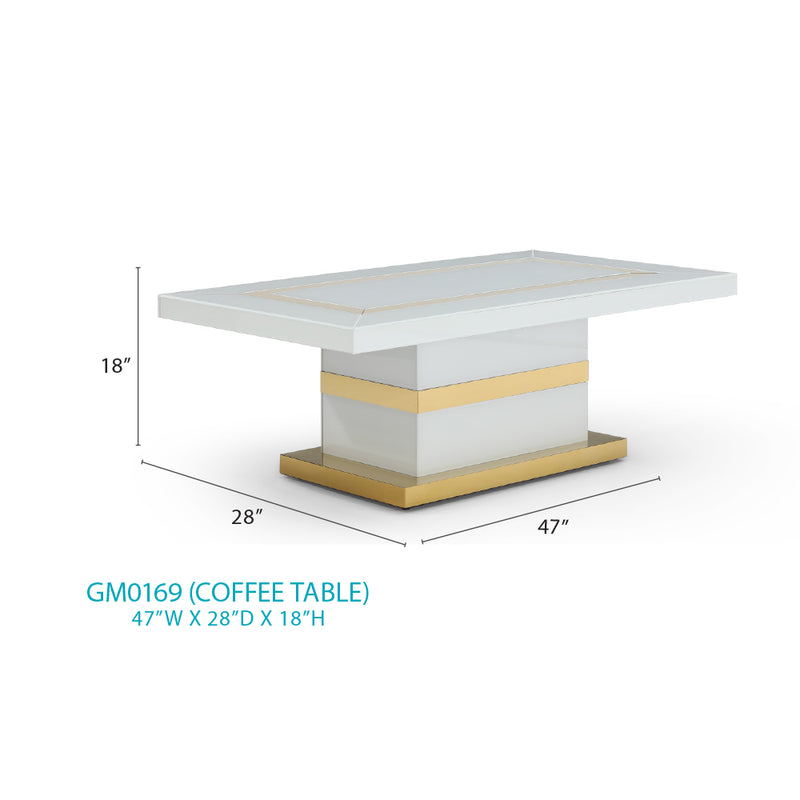 Glory Furniture White Gold GM0169 Coffee Table
