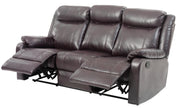 Glory Furniture Ward Dark Brown Faux Leather Double Reclining Sofa
