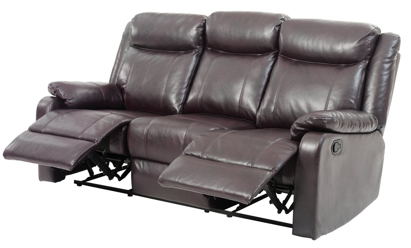 Glory Furniture Ward Dark Brown Faux Leather Double Reclining Sofa