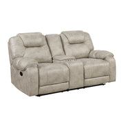 Home Elegance Gainesville Brown Double Reclining Love Seat with Console