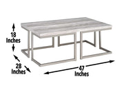 Steve Silver David White Grey 3pc Coffee Table Set