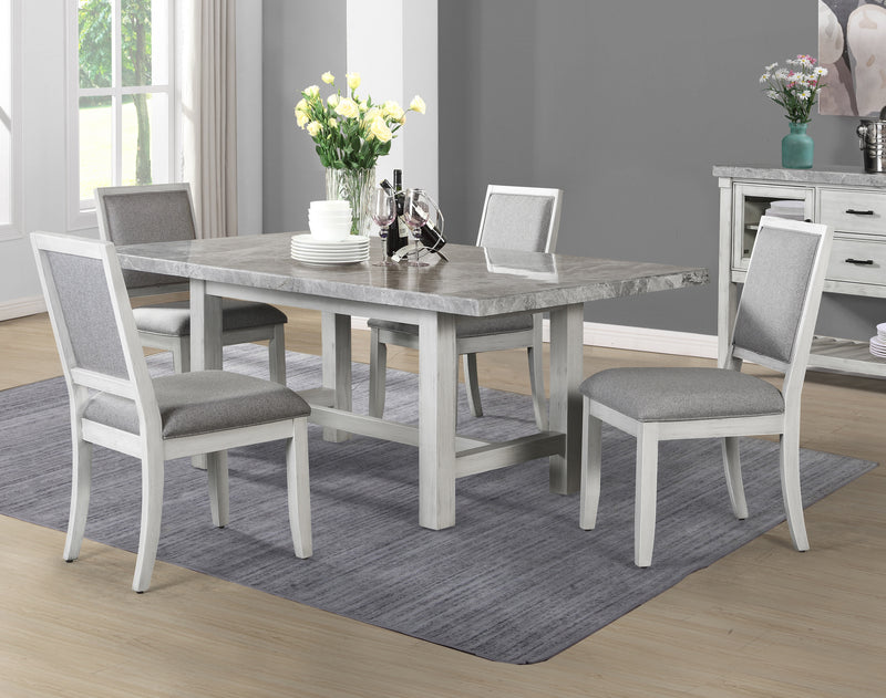 Steve Silver Canova Antique White Gray 5pc Dining Room Set