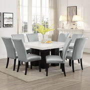 Steve Silver Camila White Silver 9pc Square Dining Set