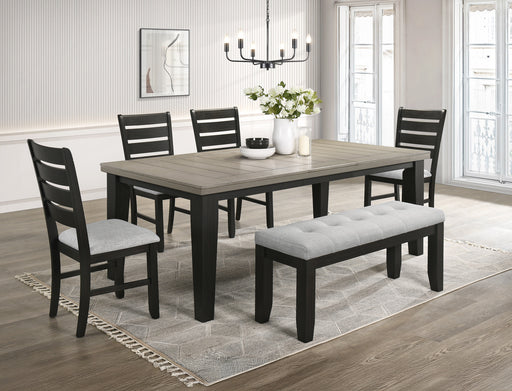 Crown Mark Bardstown Light Grey 6pc Dining Room Set