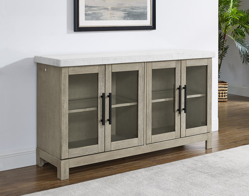 Steve Silver Carena White Marble Top Sideboard