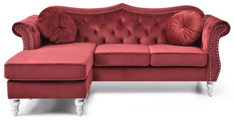 Glory Furniture Hollywood Pink Sofa Chaise