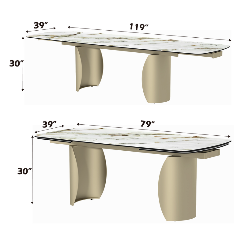 Acme Furniture Cora Golden Champagne Dining Table