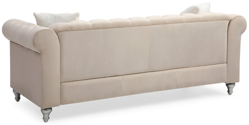 Glory Furniture Raisa Gray Velvet Sofa