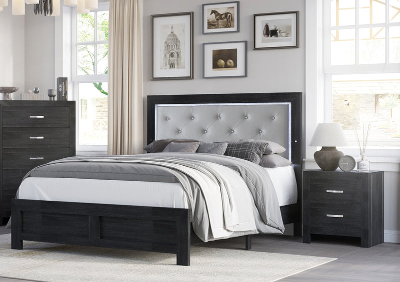 Crown Mark Jaylen Black Night Stand