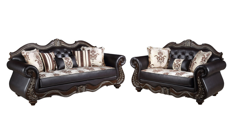 New Classic Furniture Maximus Brown 2pc Living Room Set SF-LV