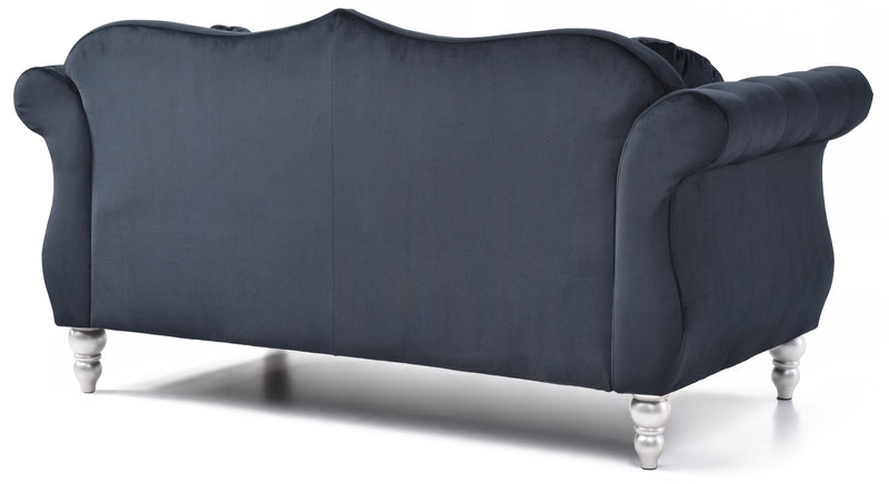 Glory Furniture Hollywood Black Velvet Fabric Loveseat