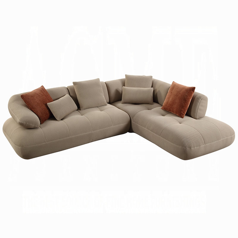 Acme Furniture Carrick Beige Sectional with Ottoman