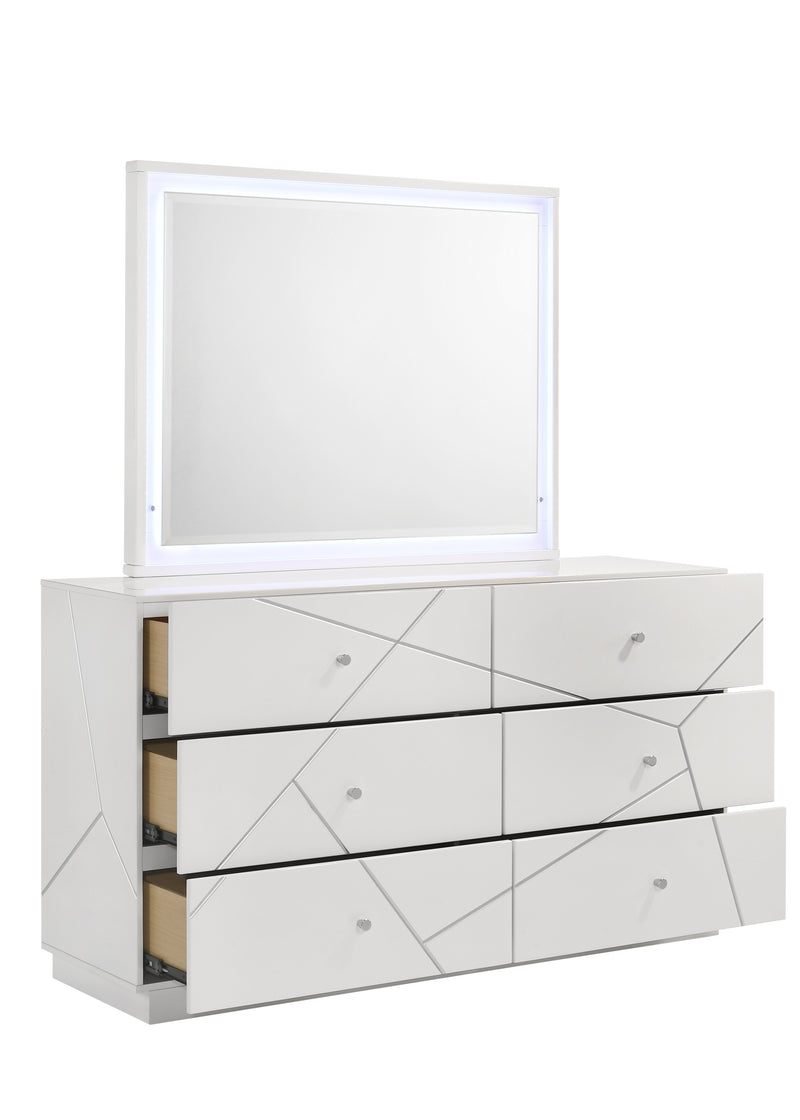 Galaxy Home Manhattan White Dresser and Mirror