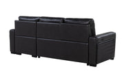 Global Furniture U1830 Black Charcoal Sofa Bed with USB and Drop Down Table