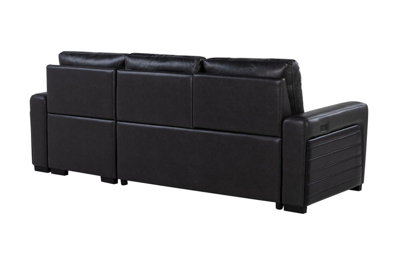 Global Furniture U1830 Black Charcoal Sofa Bed with USB and Drop Down Table